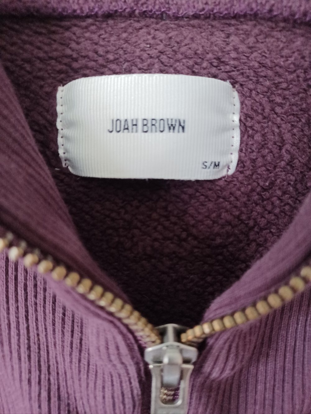 Joah Brown Cropped Quarter-Zip Sweatshirt in Plum - Picture 4 of 7